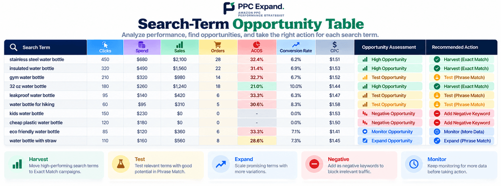 Amazon PPC Search-Term Opportunity Dashboard