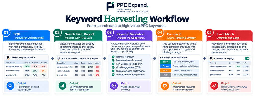 Keyword Harvesting Workflow Infographic